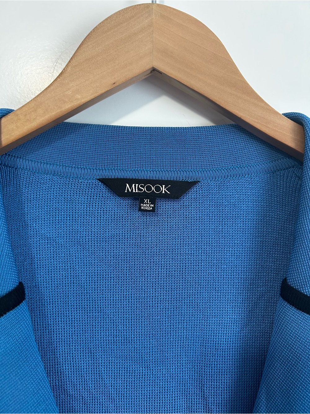 Misook Blue Knit Blazer Cardigan with Black Piping XL - Picture 2 of 5